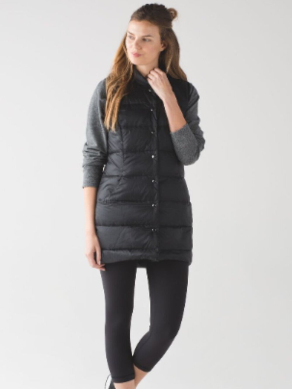 Lululemon All Days Vest Size 8 Black 700 Fill Goose Down Lightweight Warm Travel